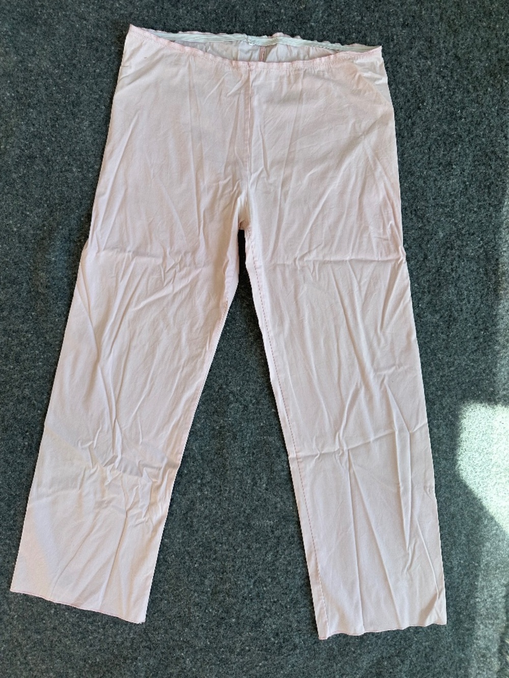 Handmade light pink stretch cotton pants